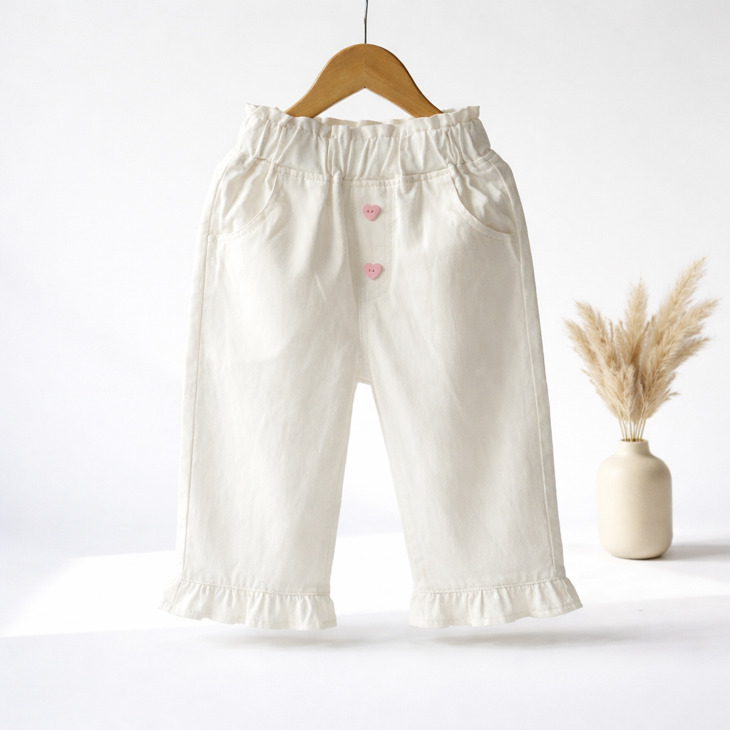 Pantaloni Bianchi Bambina